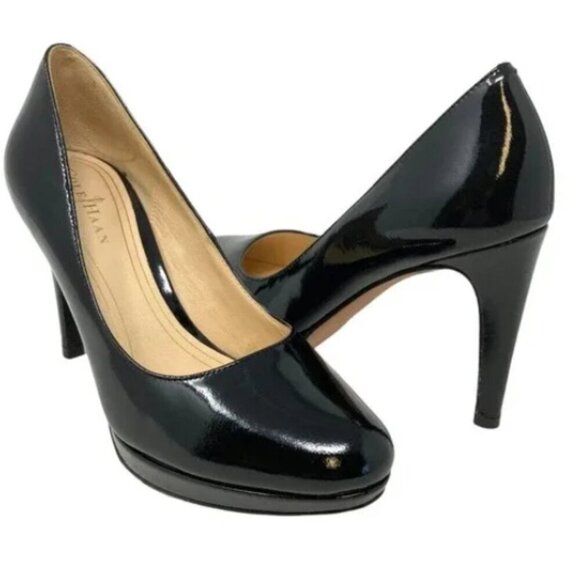 Cole Haan Nike Air Calf Black Patent Leather Pumps - Size 5 - Picture 1 of 8